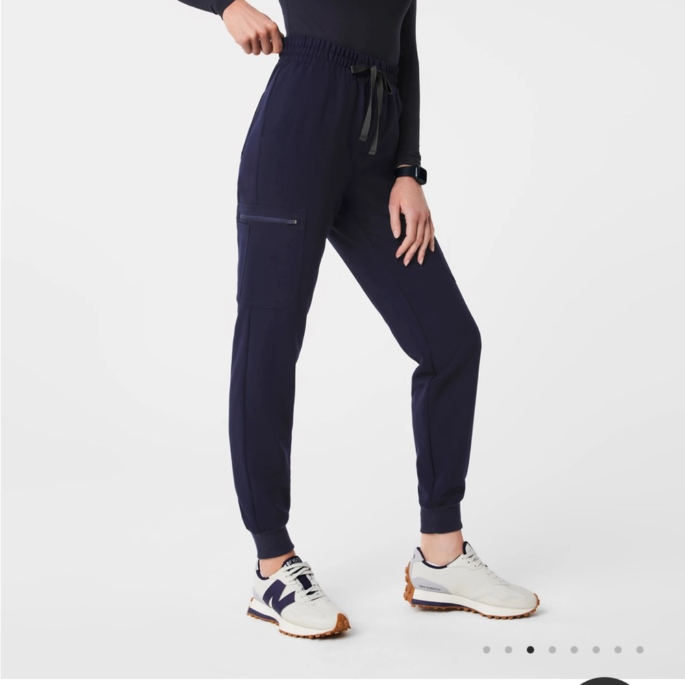 Figs High Waisted Zamora Jogger Scrub Pants Navy Blue Medium Tall